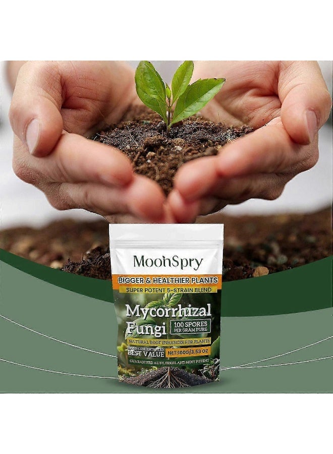 MoonSpry Mycorrhizal Fungi for Gardening 100g, Natural Soil Amendment with 5 Strains, Promotes Root Expansion, Enhances Water Retention, Suitable for Indoor and Outdoor Plants - Image 2